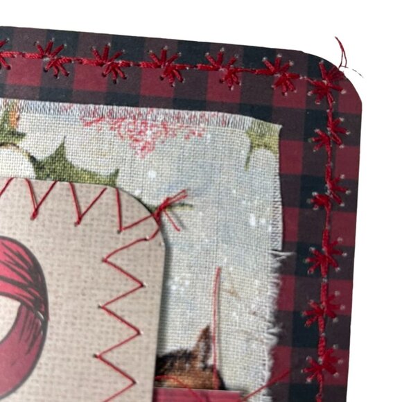 Christmas Junk Journal  With Charm u Washi  Fabric Wrap Tons Ephemera Handmade C - Picture 15 of 16